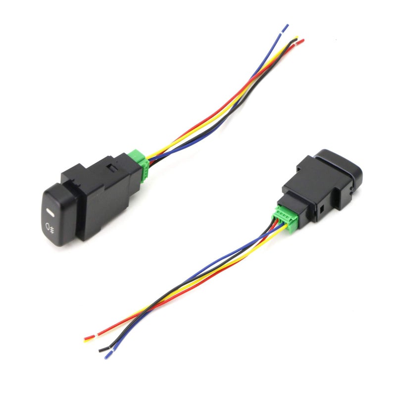 iJDMTOY مفتاح دفع 4 أقطاب 12 فولت بتصميم iJDMTOY مع أضواء مؤشر LED متوافق مع أضواء الضباب، DRL، شريط الإضاءة LED، مناسب لموديلات ميتسوبيشي لانسر أوتلاندر باجيرو مونتيرو سبورت (الحجم: 36x18 مم) - Image 5